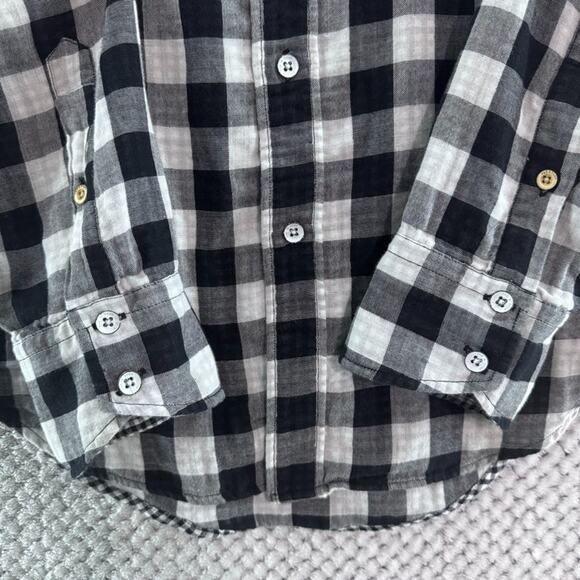 Rag & Bone Shirt Mens M Black White Cotton Checked Gingham Button Front LS - Picture 5 of 16